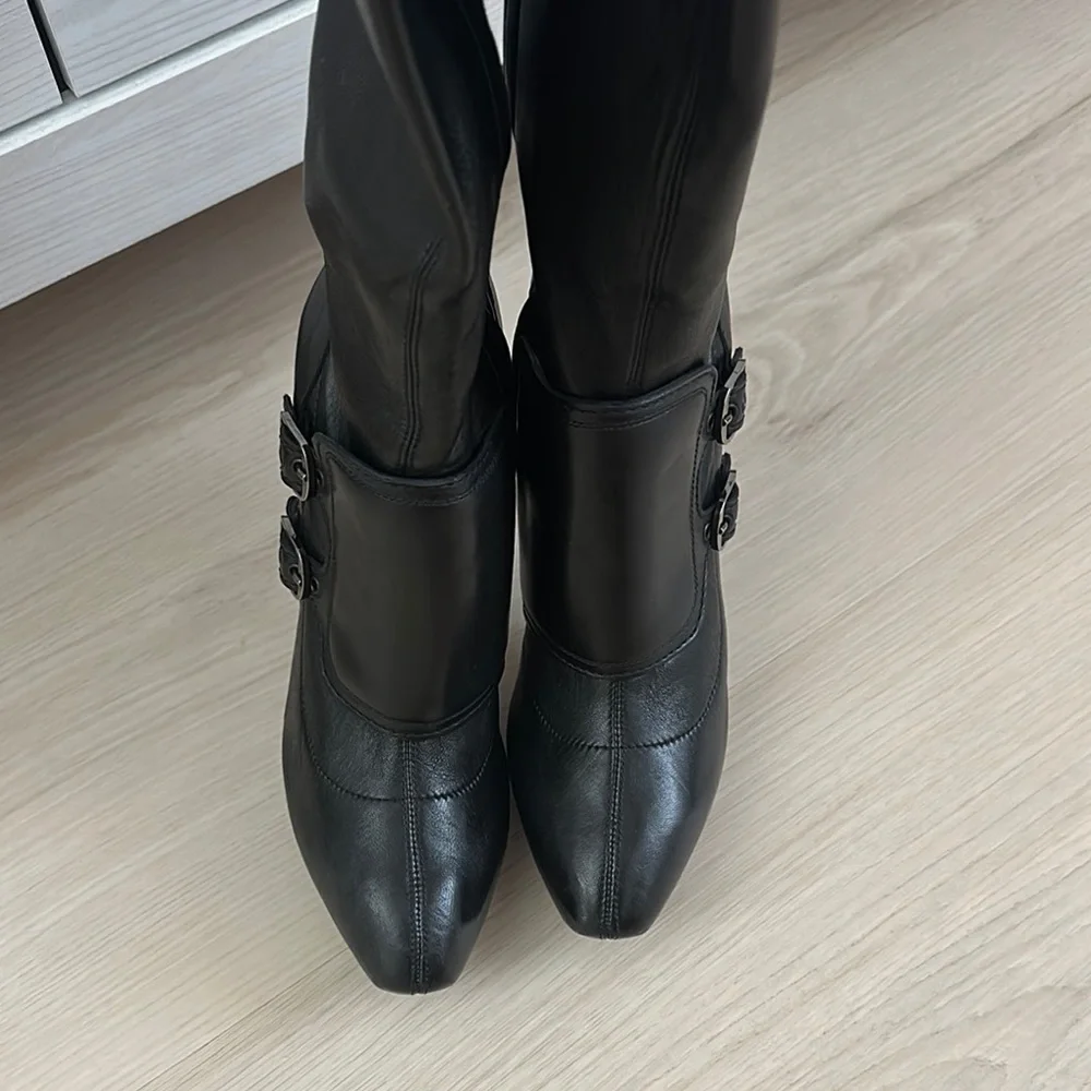 Black Leather Women's Boots